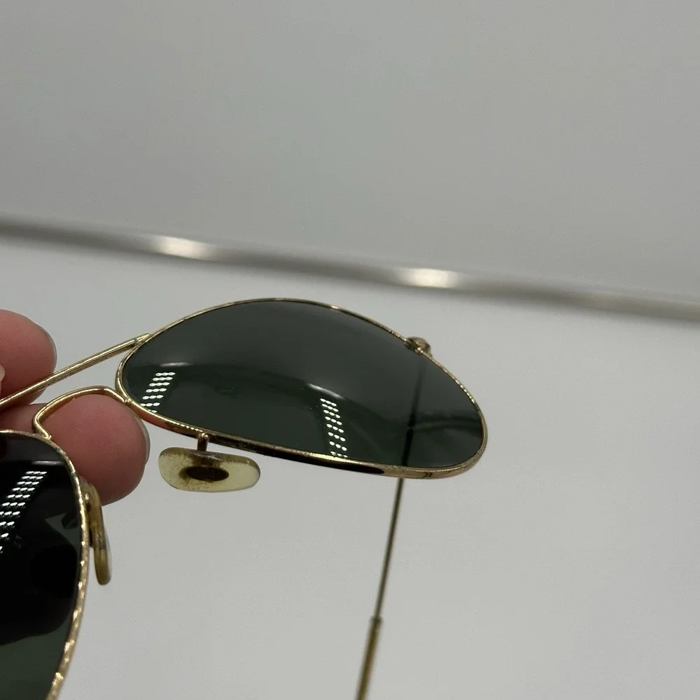 Rayban RB 3025 Large Aviator Sunglasses Gold Frame, 55-14 2N Black Lenses